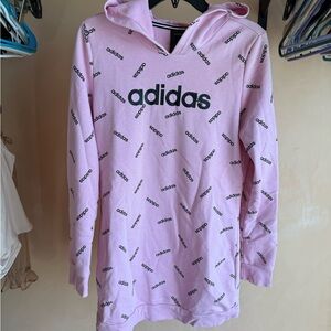Adidas Light Pink Logo Hoodie Dress